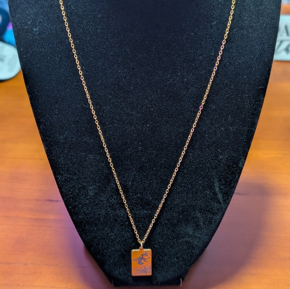 Tarot Card Gold Necklace - Picture 2 of 4